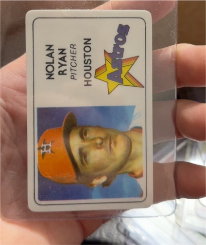 1981 Perma-Graphics Super Star Credit Card #26 Nolan Ryan — front