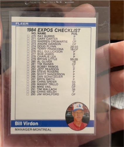 1984 Fleer #658 Bill Virdon — front