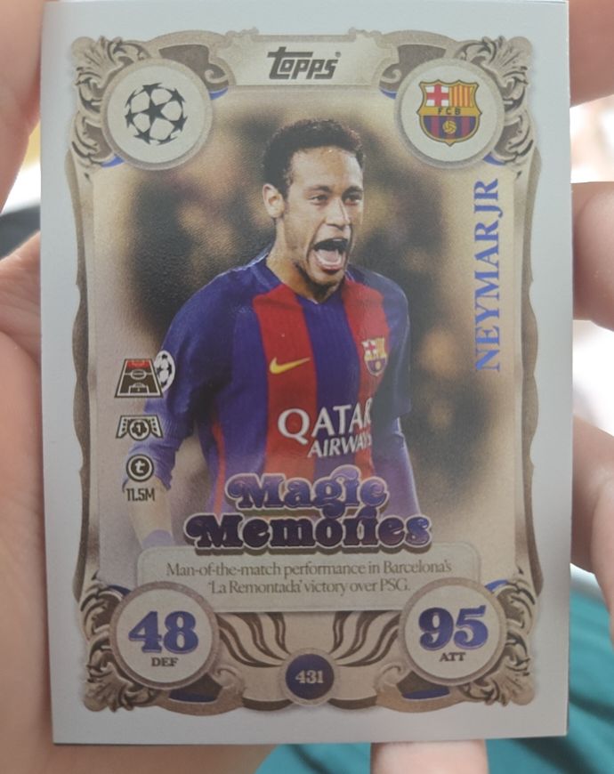 2025 Topps Match Attax #431 Neymar Jr Magic Memories — front