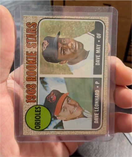 1968 Topps #56 Dave May/Dave Leonhard Rookie Stars — front
