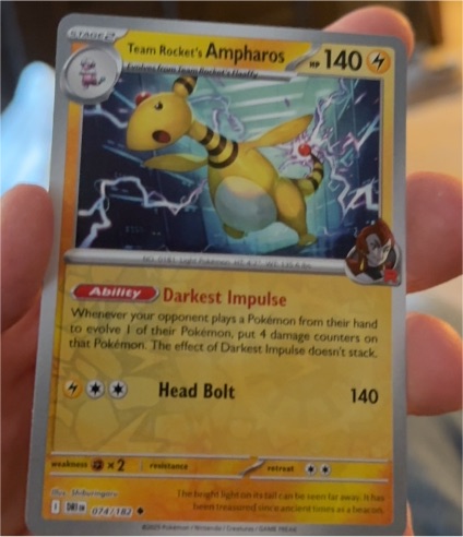 2023 Pokémon SV10: Destined Rivals #074 Team Rocket's Ampharos — front