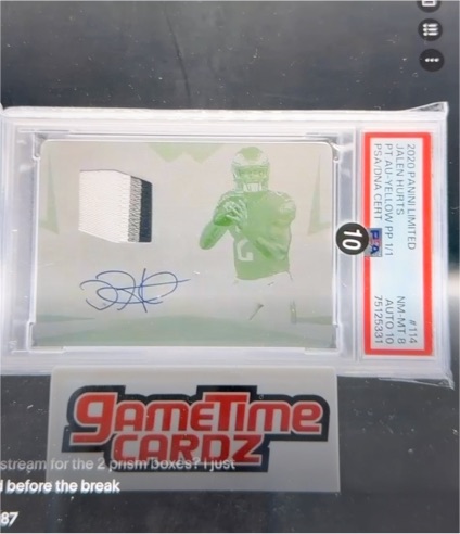 2020 Panini Limited #171 Jalen Hurts Yellow Patch Auto — front