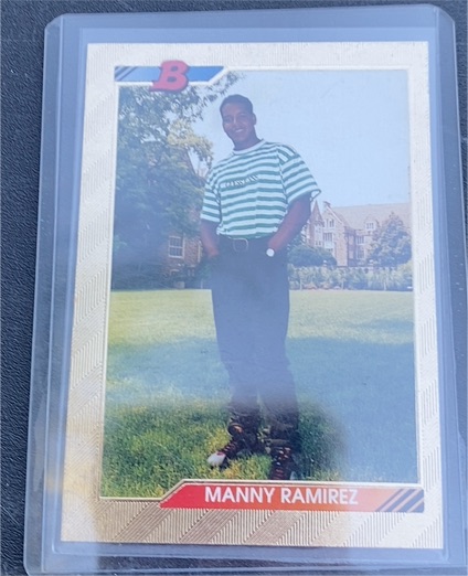 1992 Bowman Gold Foil #676 Manny Ramirez — front