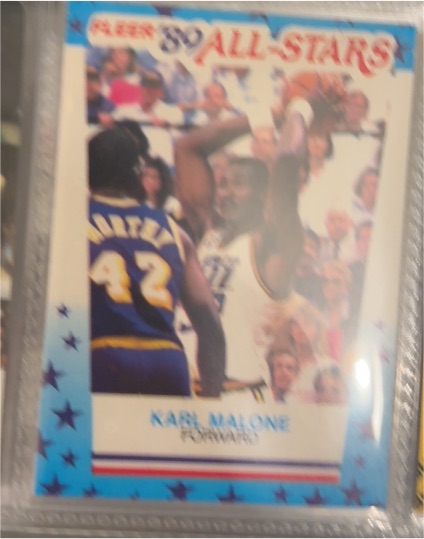 1989-90 Fleer #1 Karl Malone Stickers — front