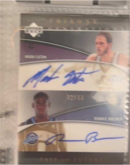 2006-07 Upper Deck Trilogy Past & Present Dual Auto Mark Eaton Chris Kaman #18/33 — front