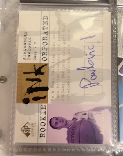 2003 Upper Deck SP Signature Edition Rookie InkOrporated #RI-SP Sasha Pavlovic — front