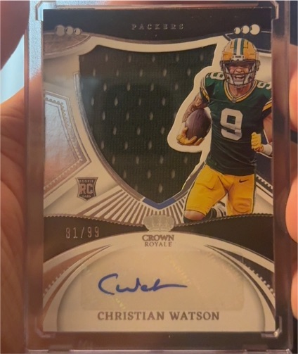 2022 Panini Chronicles Crown Royale Silhouette Auto Christian Watson #81/99 — front