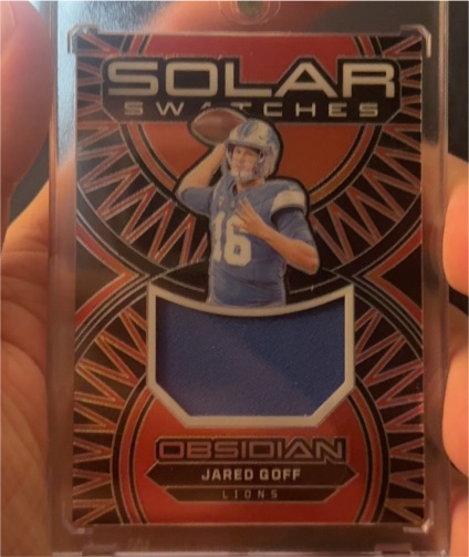 2024 Panini Obsidian Solar Swatches #SS-JGF Jared Goff — front