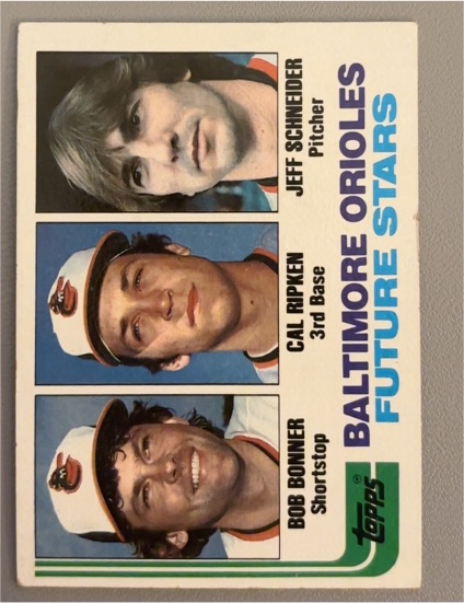 1982 Topps #21 Orioles Future Stars Bob Bonner Cal Ripken Jeff Schneider — front