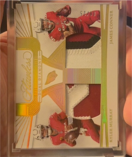 2024 Panini Flawless Dual Diamond Patch #12 Kyler Murray James Conner — front
