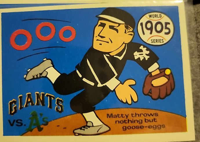 1970 Fleer World Series Baseball #2 1905 Giants vs A's Christy Mathewson — front