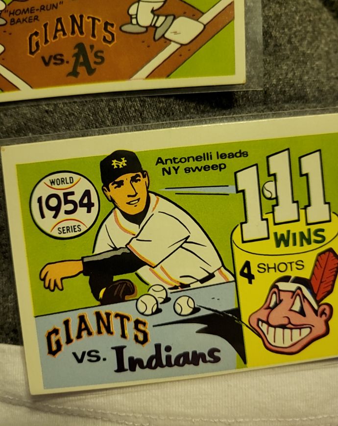 1970 Fleer World Series #51 Johnny Antonelli 1954 Giants vs. Indians — front
