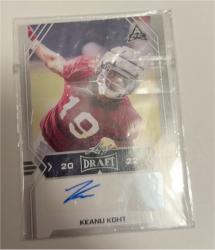 2022 Leaf Draft #BA-KK2 Keanu Koht — front