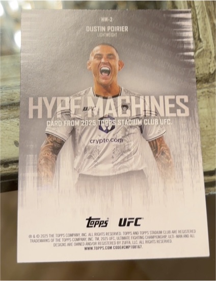 2025 Topps Stadium Club UFC Hype Machines #HM-2 Dustin Poirier — front