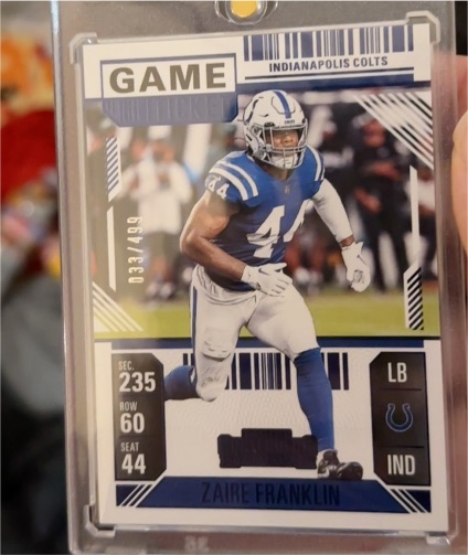 2024 Panini Contenders Game Ticket #44 Zaire Franklin — front