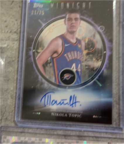 2025-26 Topps Midnight Oil Marks Autograph #MO-NT Nikola Topic — front