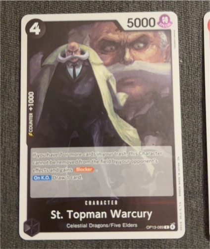 One Piece TCG OP13-089 St. Topman Warcury Carrying On His Will — front