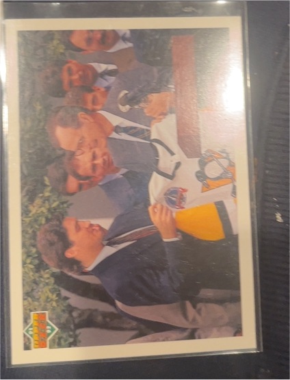 1991-92 Upper Deck #47 Mario Lemieux White House Welcome — front