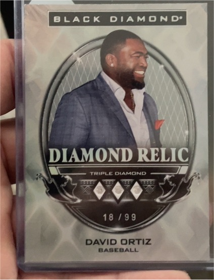 2025 Upper Deck Goodwin Champions Black Diamond Diamond Relic Triple Diamond #18/99 David Ortiz — front