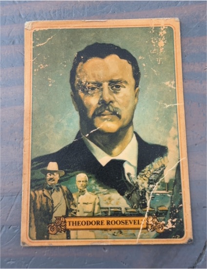1976 Bel-Art Know Your US Presidents #25 Theodore Roosevelt — front