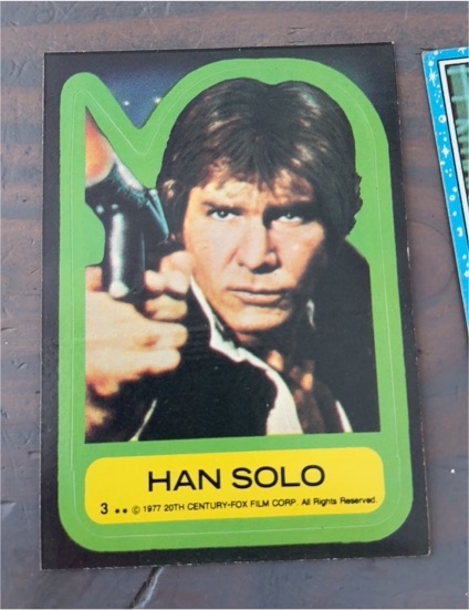 1977 Topps Star Wars Sticker #3 Han Solo — front