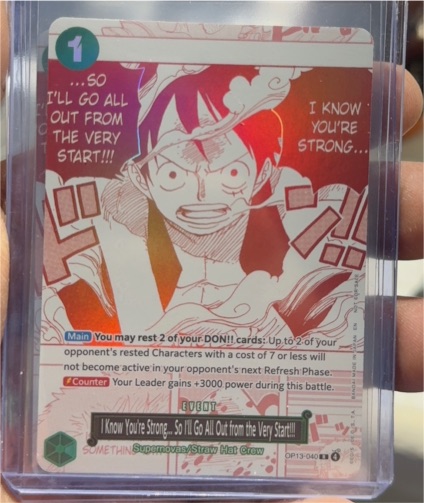 One Piece Card Game OP13-040 I Know You're Strong... So I'll Go All Out from the Very Start! — front