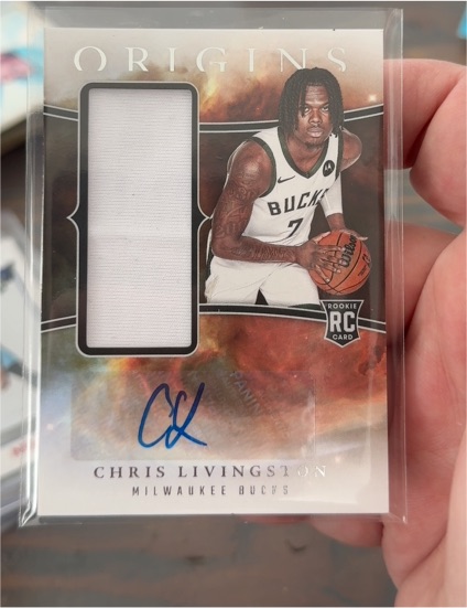 2023-24 Panini Origins #RJA-CLM Chris Livingston Rookie Jersey Autograph — front