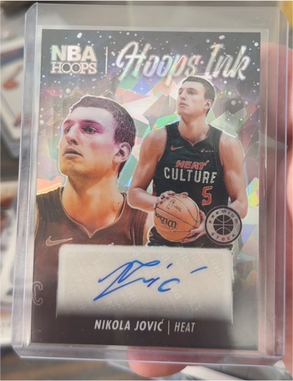 2023-24 Panini NBA Hoops Premium Stock Hoops Ink #HI-JOV Nikola Jovic — front