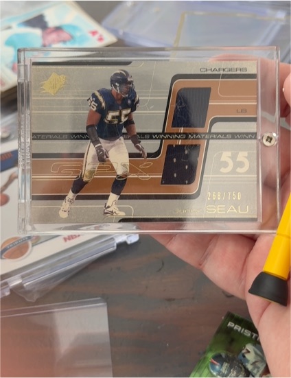 2001 Upper Deck SPx Winning Materials #55 Junior Seau — front