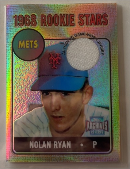2001 Topps Archives Reserve #ARR12 Nolan Ryan Rookie Reprint Relics — front