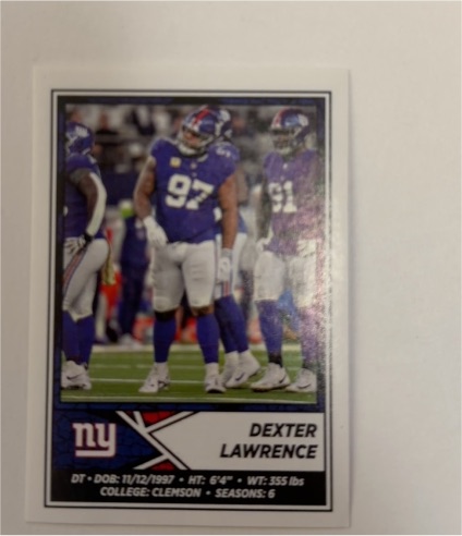 2024 Panini NFL Sticker & Card Collection #321 Dexter Lawrence — front