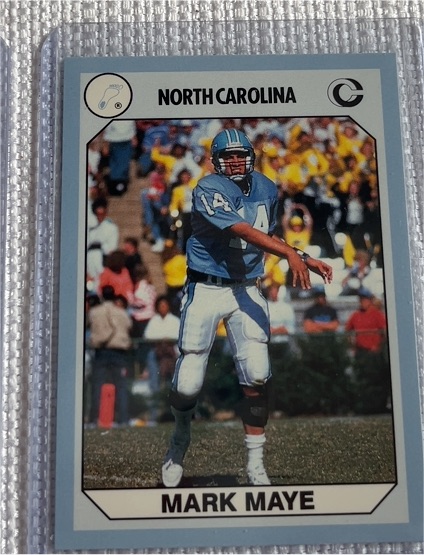 1990-91 Collegiate Collection North Carolina Tar Heels #15 Mark Maye — front