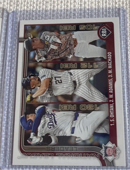 2025 Topps Series 1 #86 NL RBI Leaders Shohei Ohtani / Willy Adames / Manny Machado — front