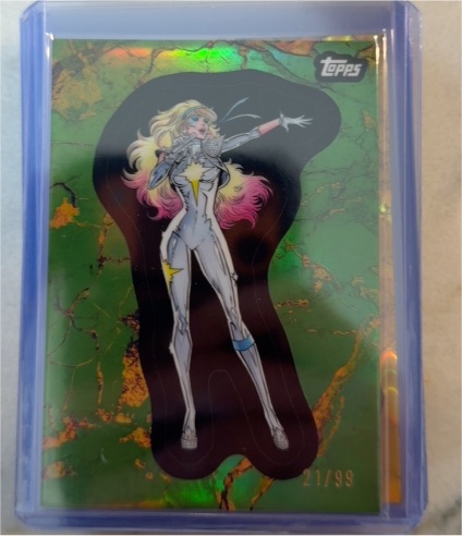 2025 Topps Marvel Comic Book Heroes 1975 Green Electrum #113 Dazzler /99 — front