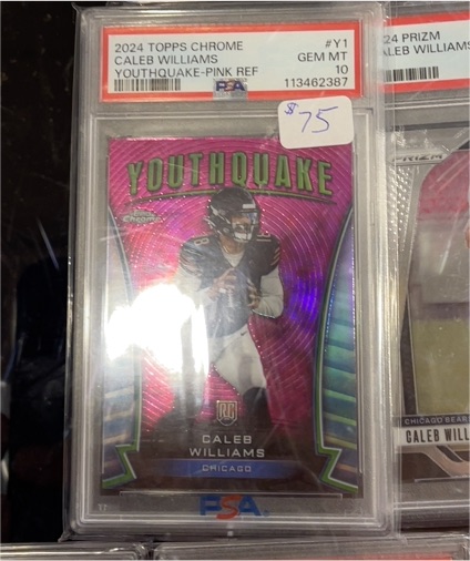 2024 Topps Chrome #Y1 Caleb Williams Youthquake Pink Refractor — front