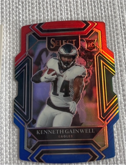 2021 Panini Select #281 Kenneth Gainwell Club Level Red/Blue Prizm Die-Cut Rookie — front