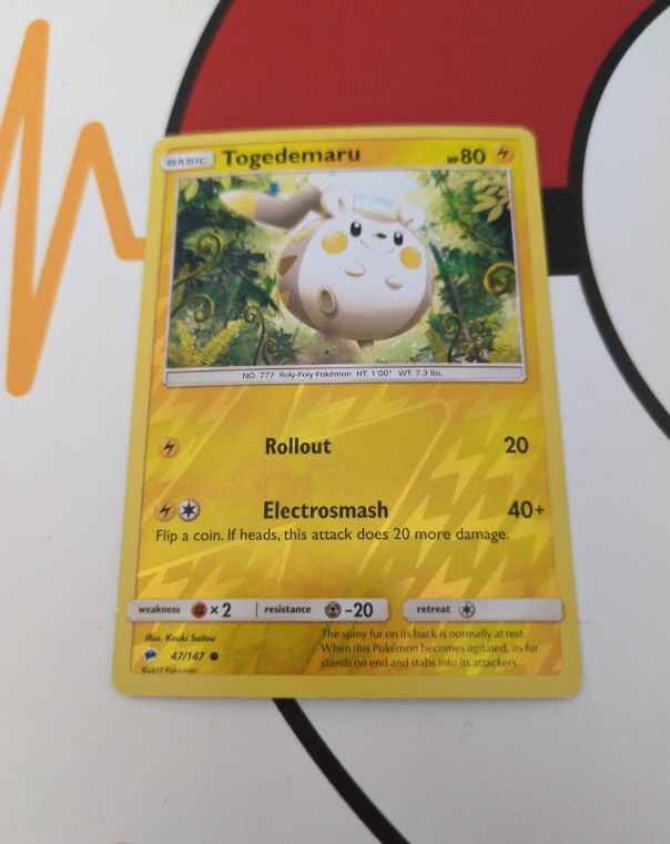 2017 Pokémon Burning Shadows #47 Togedemaru — front