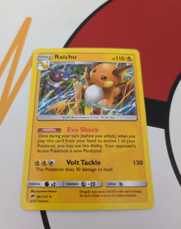 2017 Pokémon Burning Shadows #41 Raichu — front