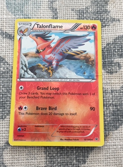 2015 Pokémon XY Roaring Skies #15 Talonflame — front