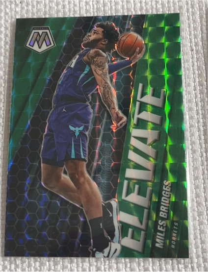 2020-21 Panini Mosaic #21 Miles Bridges Elevate Green Prizm — front