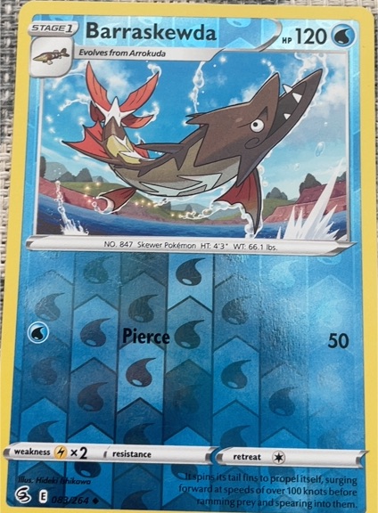 2021 Pokémon SWSH08: Fusion Strike #083 Barraskewda — front