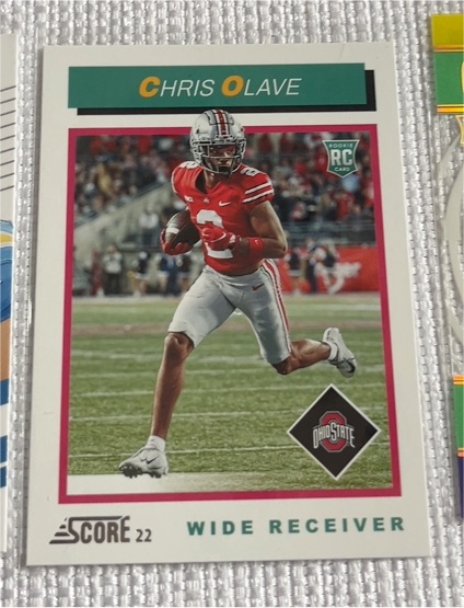 2022 Panini Score 1992 Throwback #TB10 Chris Olave Rookie Card — front