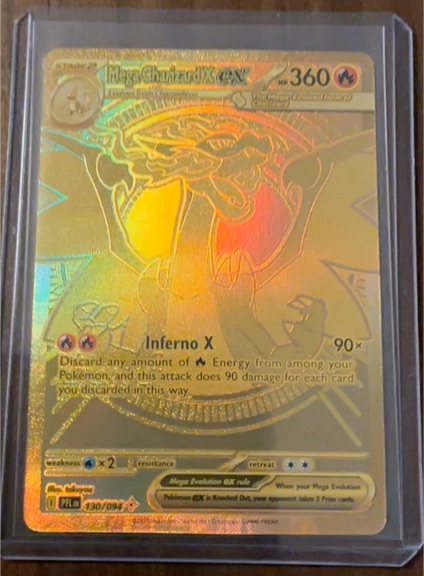 2025 Pokémon Mega Charizard X EX #130/094 Phantasmal Flames — front
