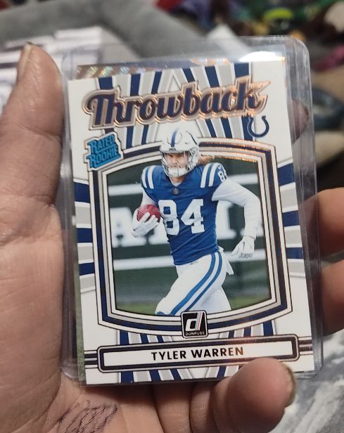 2025 Panini Donruss #12 Tyler Warren Throwback Rated Rookie — front