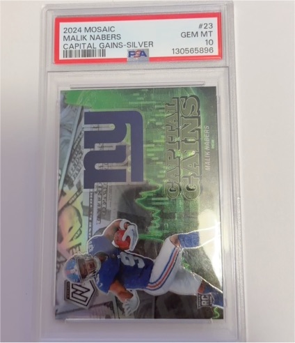 2024 Panini Mosaic #23 Malik Nabers Capital Gains Silver — front