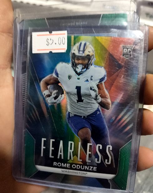 2024 Panini Prizm Draft Picks #F-RO Rome Odunze Fearless Green Prizm Rookie Card — front