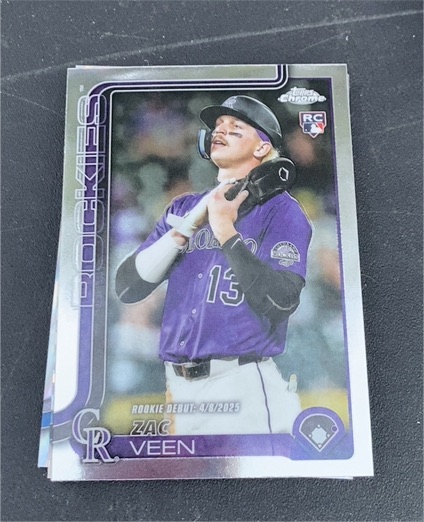 2025 Topps Chrome Update #USC186 Zac Veen Rookie Debut — front