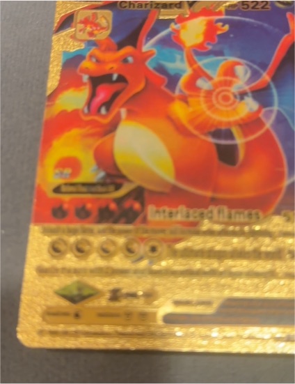 Charizard V 522 Fan Art Gold Foil Interlaced Flames — front