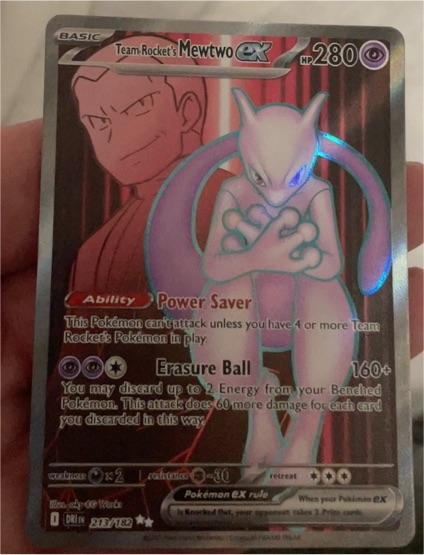 2025 Pokémon TCG Team Rocket's Mewtwo ex #213/182 — front