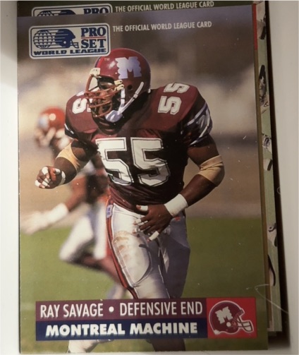 1991 Pro Set World League #WL16 Ray Savage — front